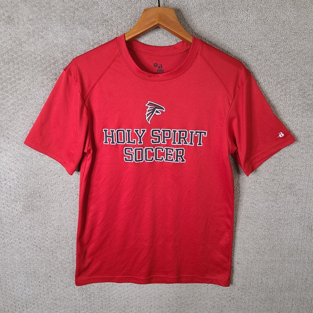 Atlanta Falcons Shirt‎ Mens S Red Badger Sport Holy Spirit Soccer Short Sleeve